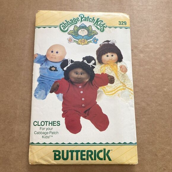 BUTTERICK CABBAGE PATCH KIDS DOLL CLOTHES SEWING PATTERN PJS NIGHTGOWN UNCUT - Picture 1 of 5